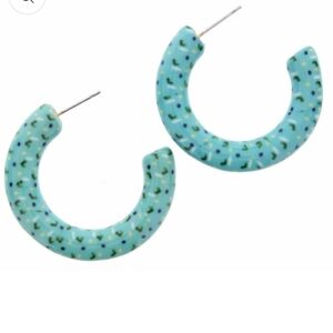 Jane Marie Mint Dotted Hoops